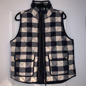 J Crew Plaid Puffer Vest